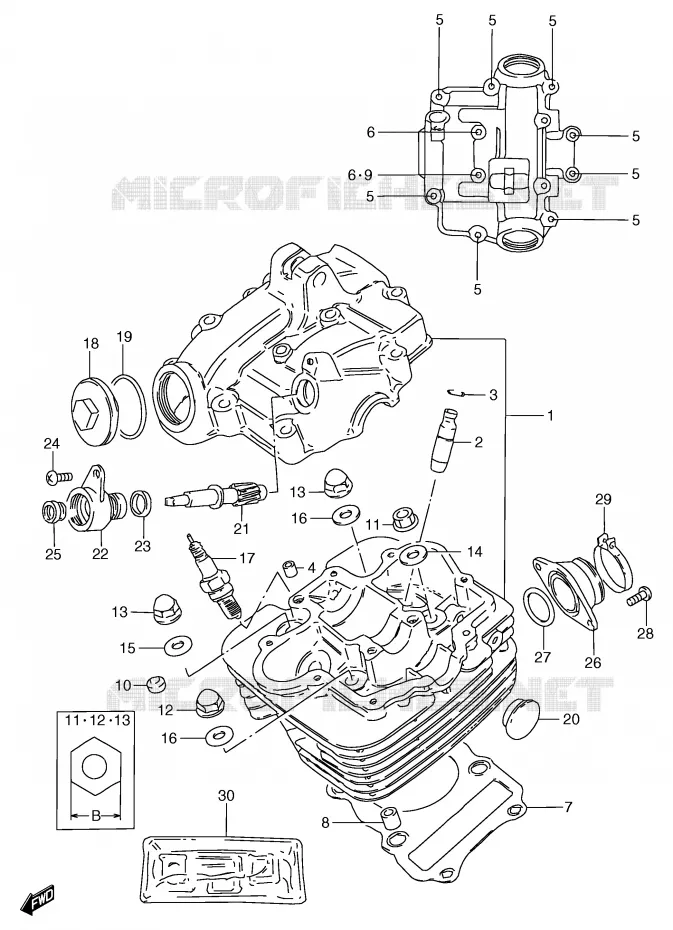 CILINDERKOP Suzuki MOTO 125 GS 2000  GS125UY(E71)