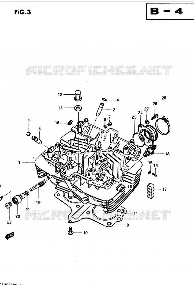 CILINDERKOP Suzuki MOTO 450 GS 1982  GS4502(2/Z/D)