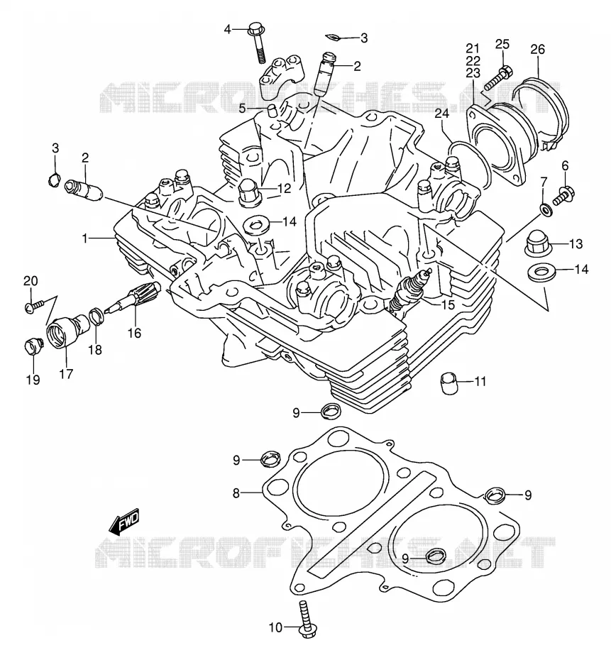 CILINDERKOP Suzuki MOTO 500 GS-E 1993  GS500EP(E2)