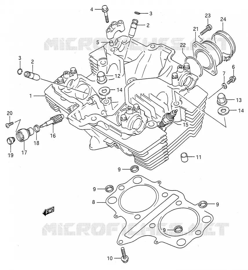 CILINDERKOP Suzuki MOTO 500 GS-E 1996  GS500EUT(E28)