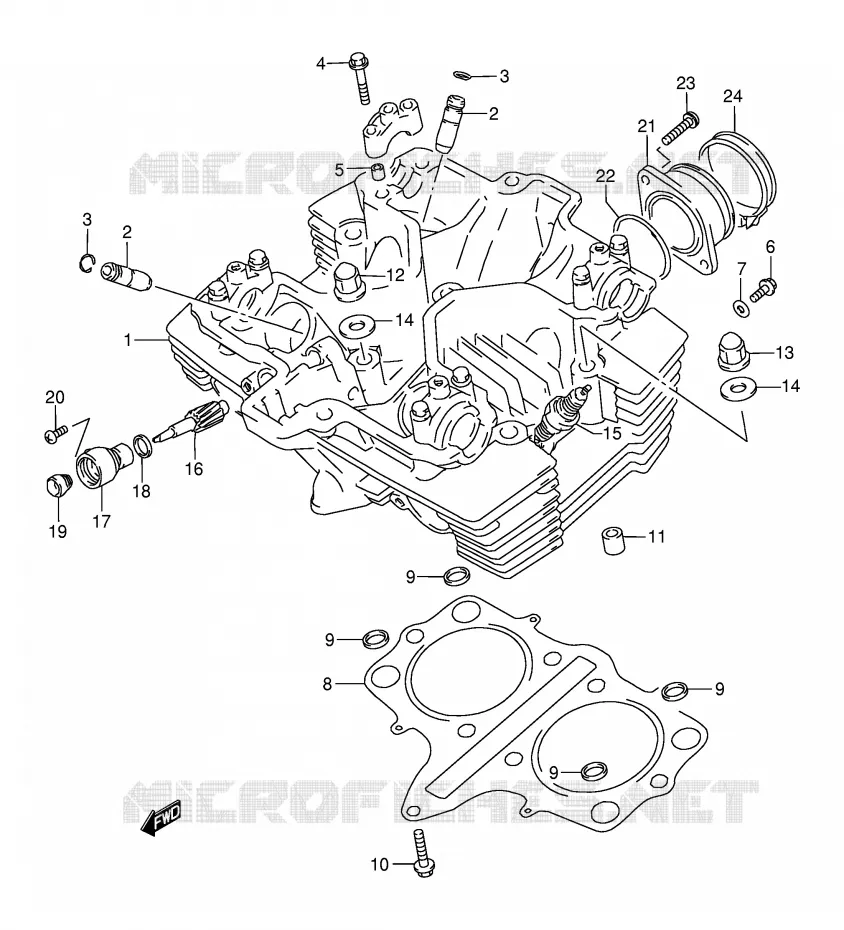 CILINDERKOP Suzuki MOTO 500 GS-E 2002  GS500K2(E2)