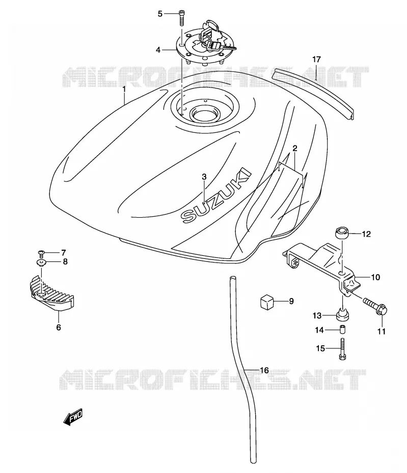FIG. 36 (G- 7) RESERVOIR ESSENCE (MODELE K3) Suzuki MOTO 500 GS-F 2004  GS500FUK4(P19)