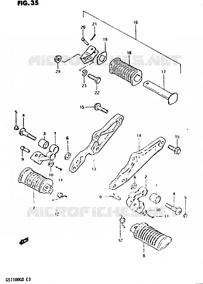 FOOTREST (MODELE Z) Suzuki MOTO 1100 GS-G 1983  GS1100GD(Z/D)