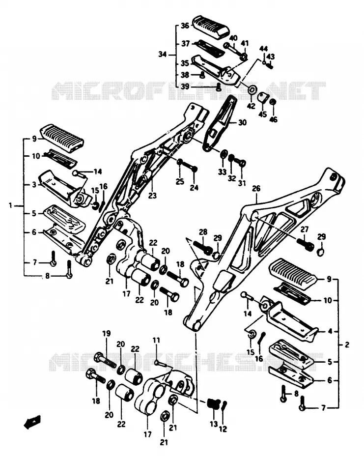 FOOTREST Suzuki MOTO 1150 GS 1986  GS1150EFG(E/F/G)