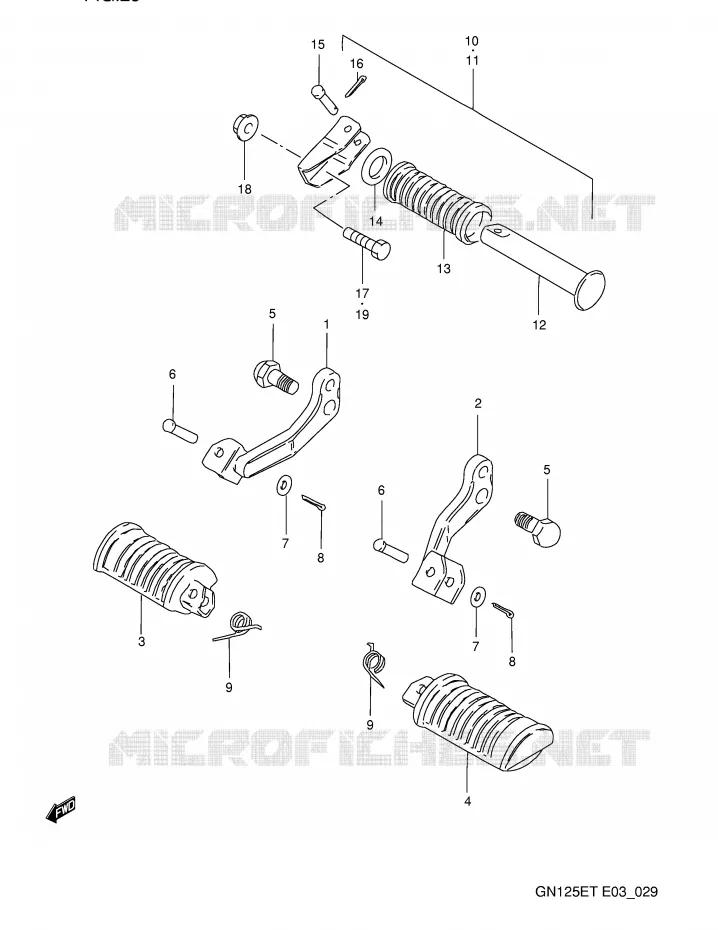 FOOTREST Suzuki MOTO 125 GN 1993  GN125EP(E3)