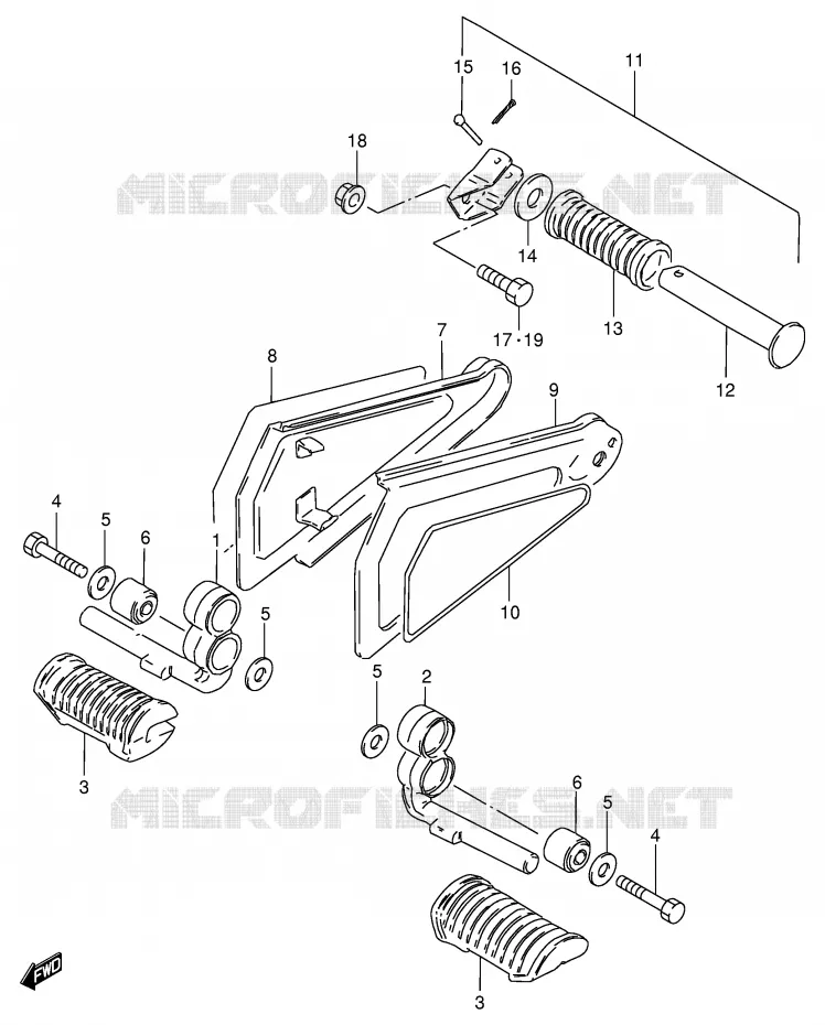 FOOTREST Suzuki MOTO 125 GS 1982  GS125EEZ(E1)