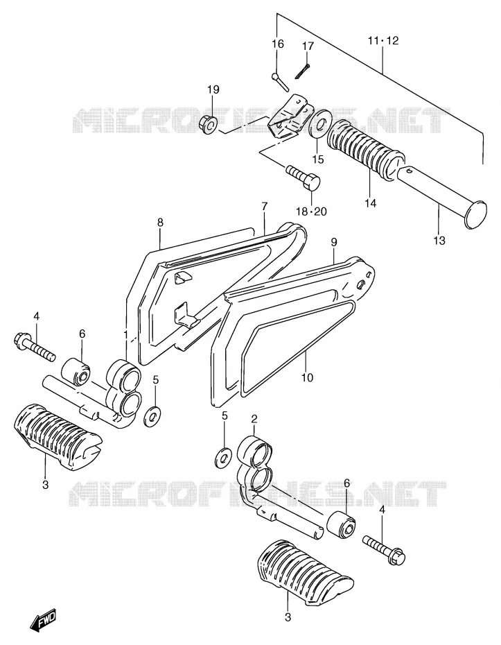 FOOTREST Suzuki MOTO 125 GS 1999  GS125SUX(E71)