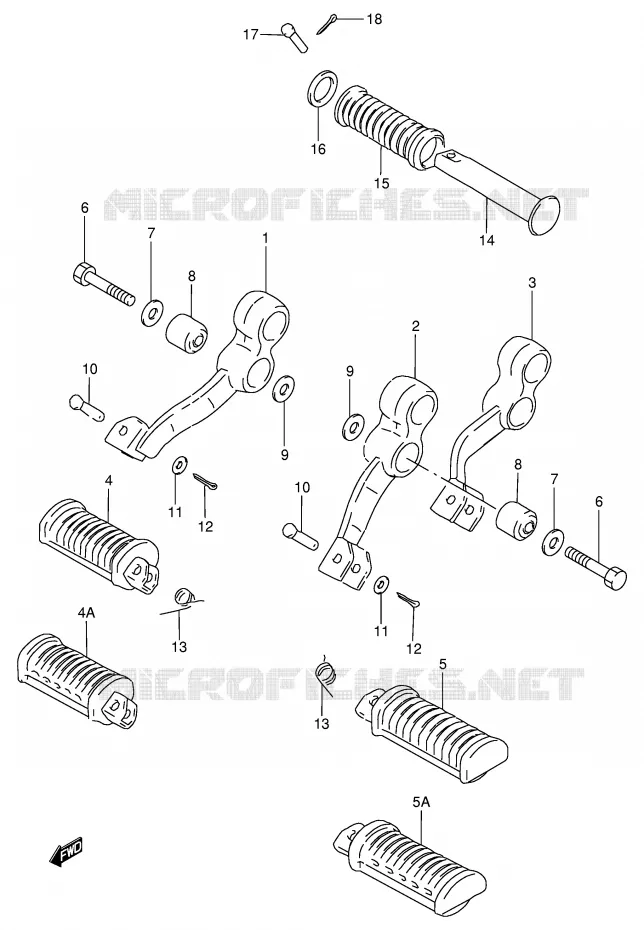 FOOTREST Suzuki MOTO 250 GN 1991  GN250EM(E2)