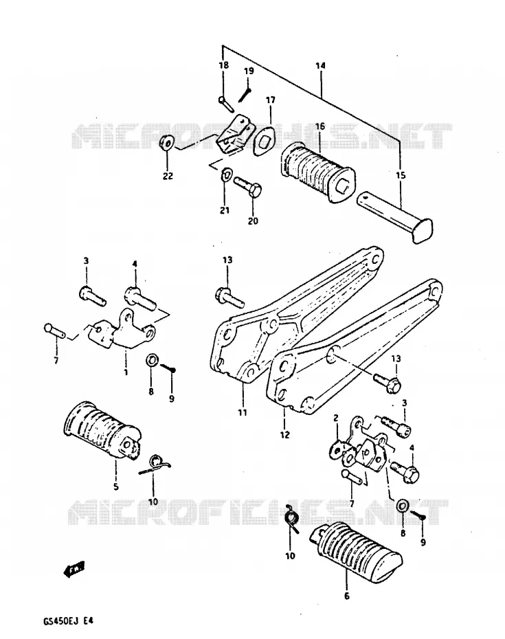FOOTREST Suzuki MOTO 450 GS-E 1986  GS450EG(E/F/G/H/J)