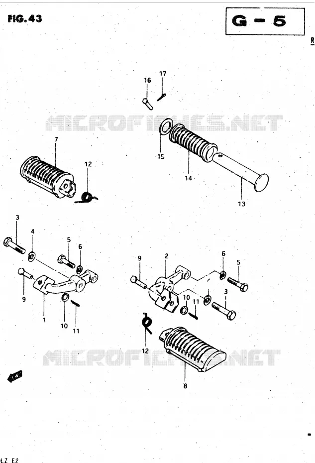 FOOTREST Suzuki MOTO 450 GS-L 1982  GS450LZ(E2)