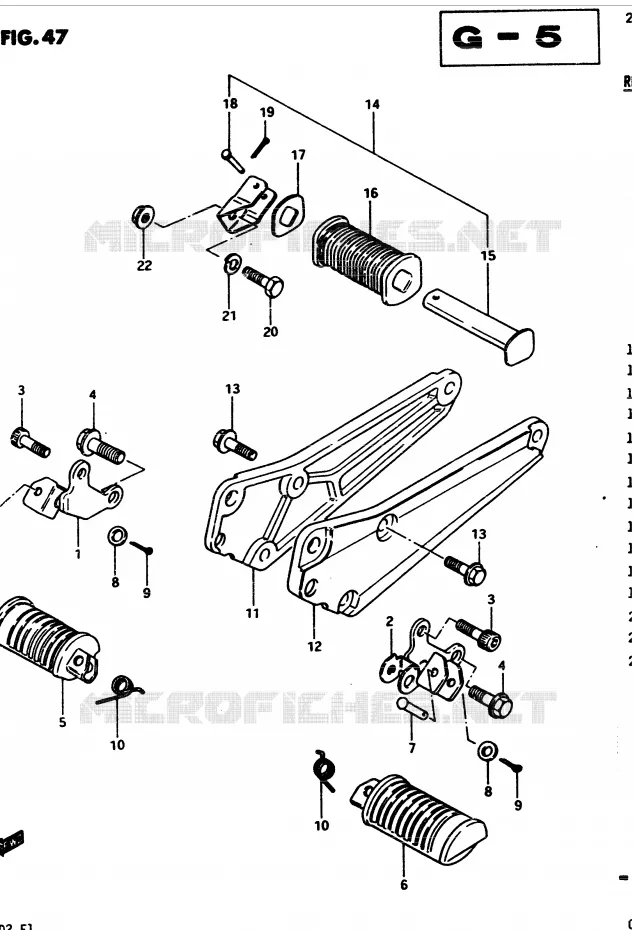 FOOTREST Suzuki MOTO 450 GS-S 1982  GS450SZ(2/Z/D)