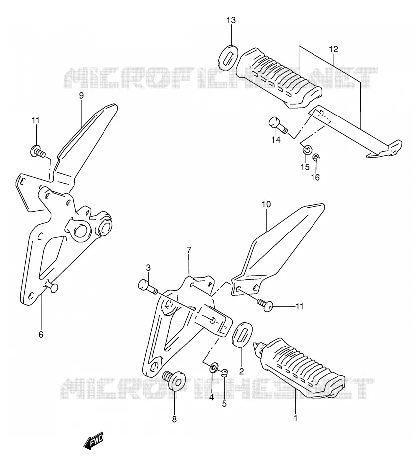 FOOTREST Suzuki MOTO 500 GS-E 1993  GS500EUP(E2)