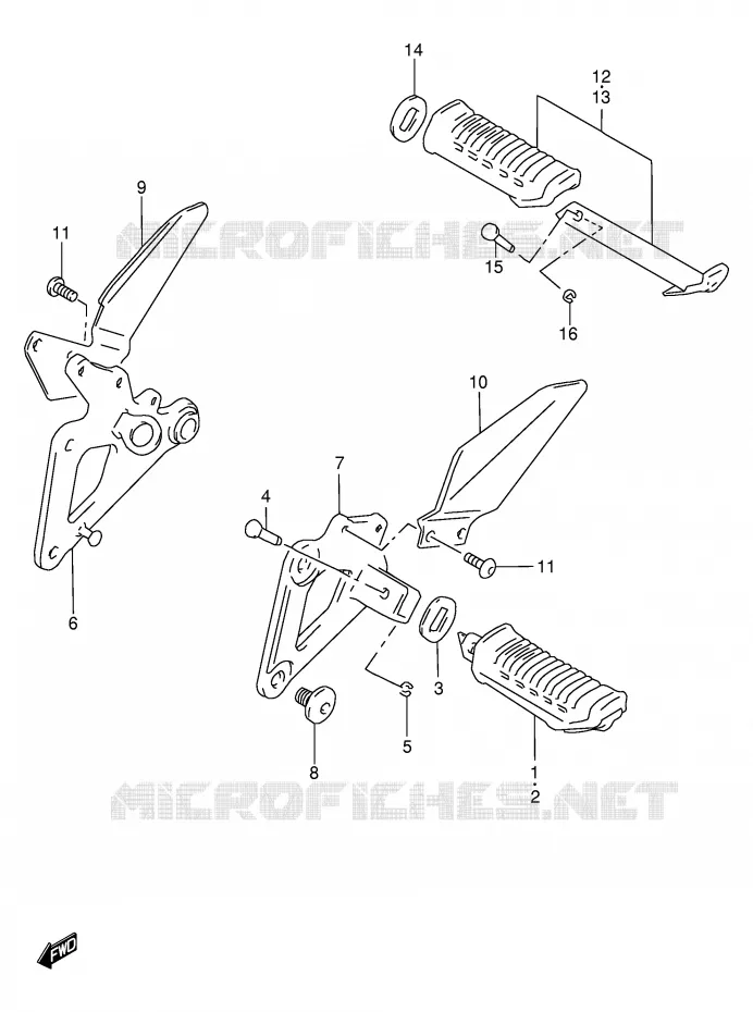 FOOTREST Suzuki MOTO 500 GS-E 2001  GS500HK1(E2)