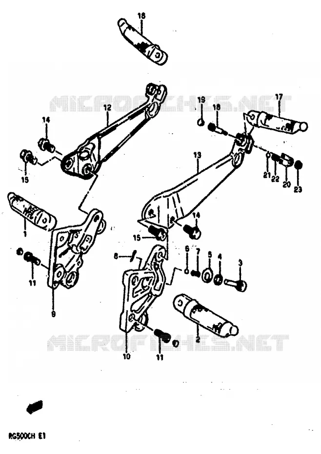FOOTREST Suzuki MOTO 500 RG 1986  RG500G(E1)