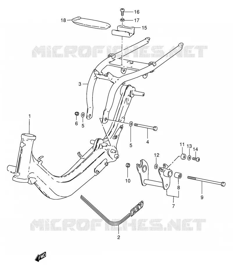 FRAME (MODELE X) Suzuki SCOOTER 50 FZ 1986  FZ50G(E1)