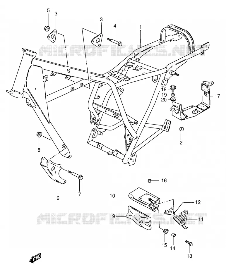 FRAME (MODELE Y) Suzuki MOTO 250 GN 2001  GN250K1(E2)