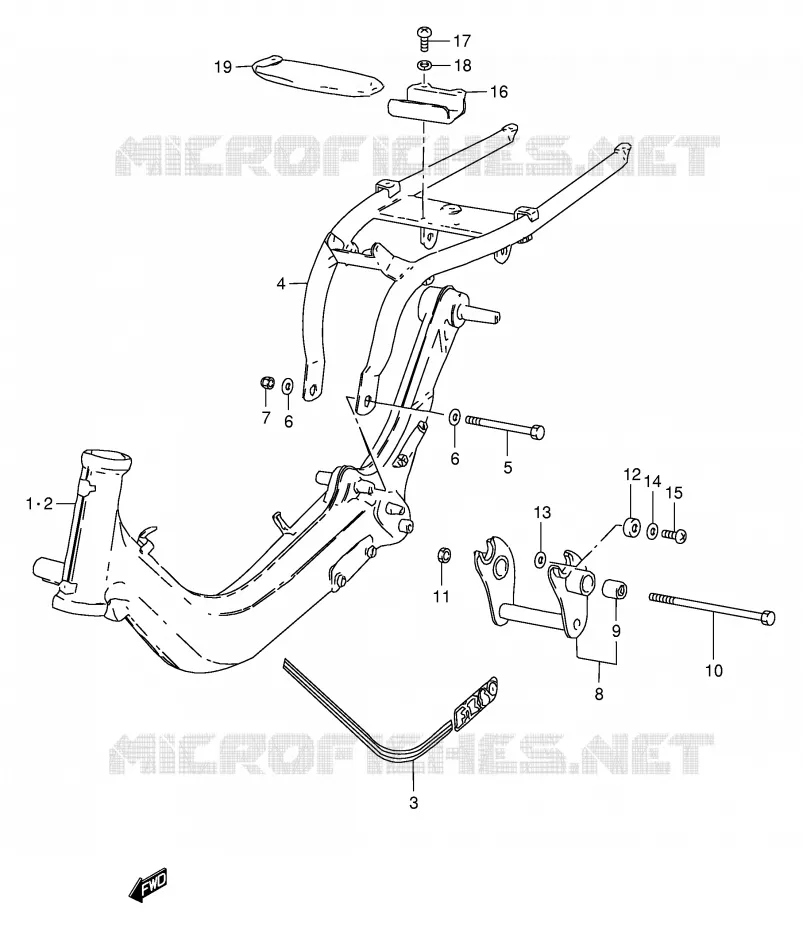 FRAME (MODELE Z/G) Suzuki SCOOTER 50 FZ 1990  FZ50L(E1)
