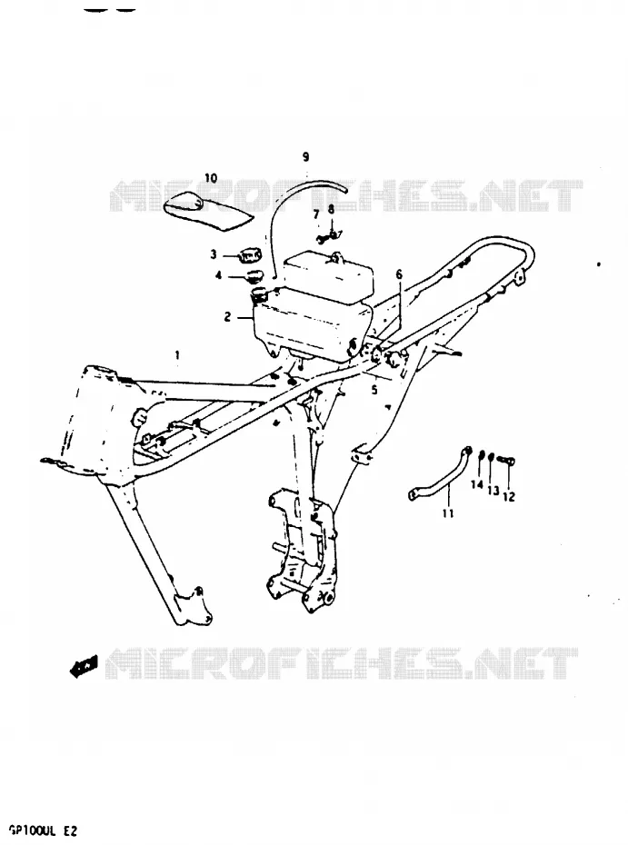 FRAME Suzuki MOTO 100 GP 1983  GP100ED(X/D/L)