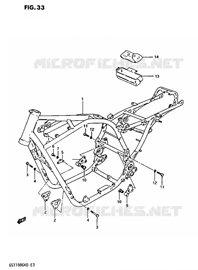 FRAME Suzuki MOTO 1100 GS-G 1982  GS1100GK2(Z/2/D)