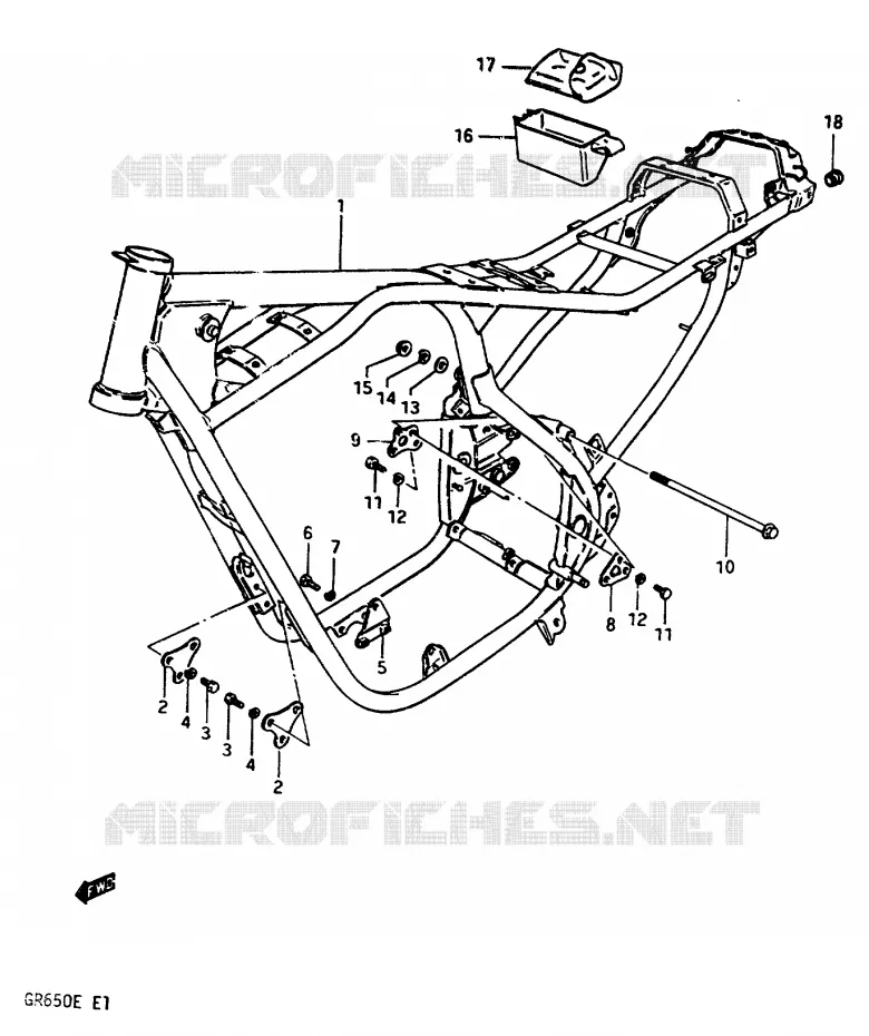 FRAME Suzuki MOTO 650 TEMPTER 1983  GR650D(D/E)