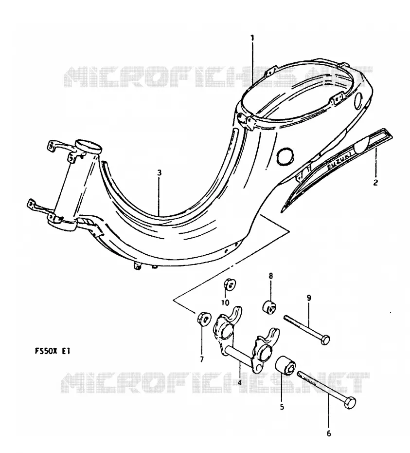 FRAME (~F.NO.190687) Suzuki SCOOTER 50 FS 1999  FS50X