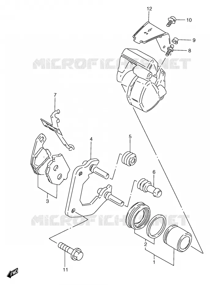 FRONT CALIPER (GS125ESX/X/SX/SUX/ESY/SY/SUY) Suzuki MOTO 125 GS 2000  GS125UY(E71)