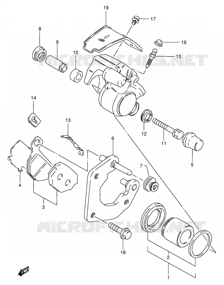 FRONT CALIPER (MODELE D/F/K/L/M) Suzuki MOTO 125 GS 1994  GS125UR(E1)