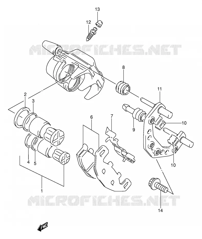 FRONT CALIPER (MODELE K/L/M/N/P/R/S) Suzuki MOTO 500 GS-E 1993  GS500EUP(E2)