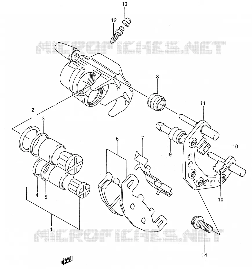 FRONT CALIPER (MODELE K/L/M/N/P/R/S) Suzuki MOTO 500 GS-E 1996  GS500EUT(E28)