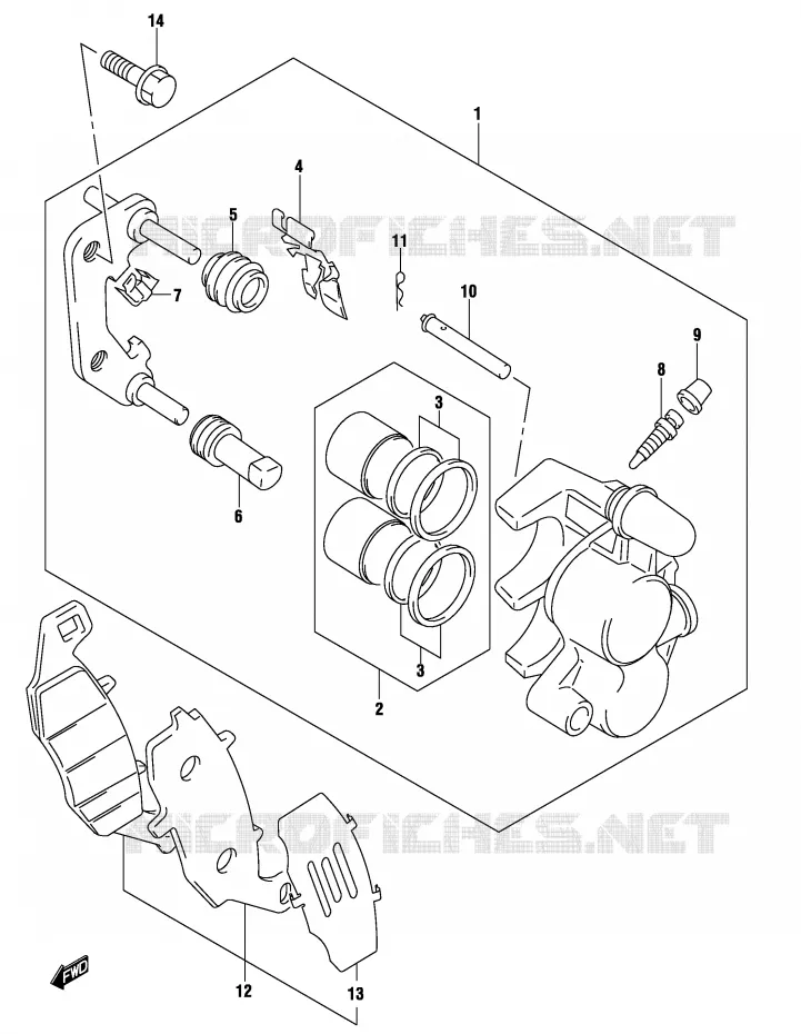 FRONT CALIPER (MODELE K3) Suzuki MOTO 500 GS-F 2004  GS500FK4(P19)
