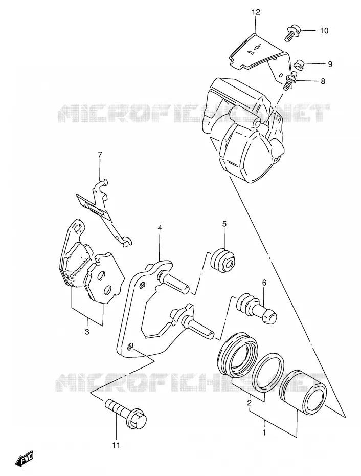 FRONT CALIPER (MODELE R) Suzuki MOTO 125 GS 1982  GS125Z(E1)