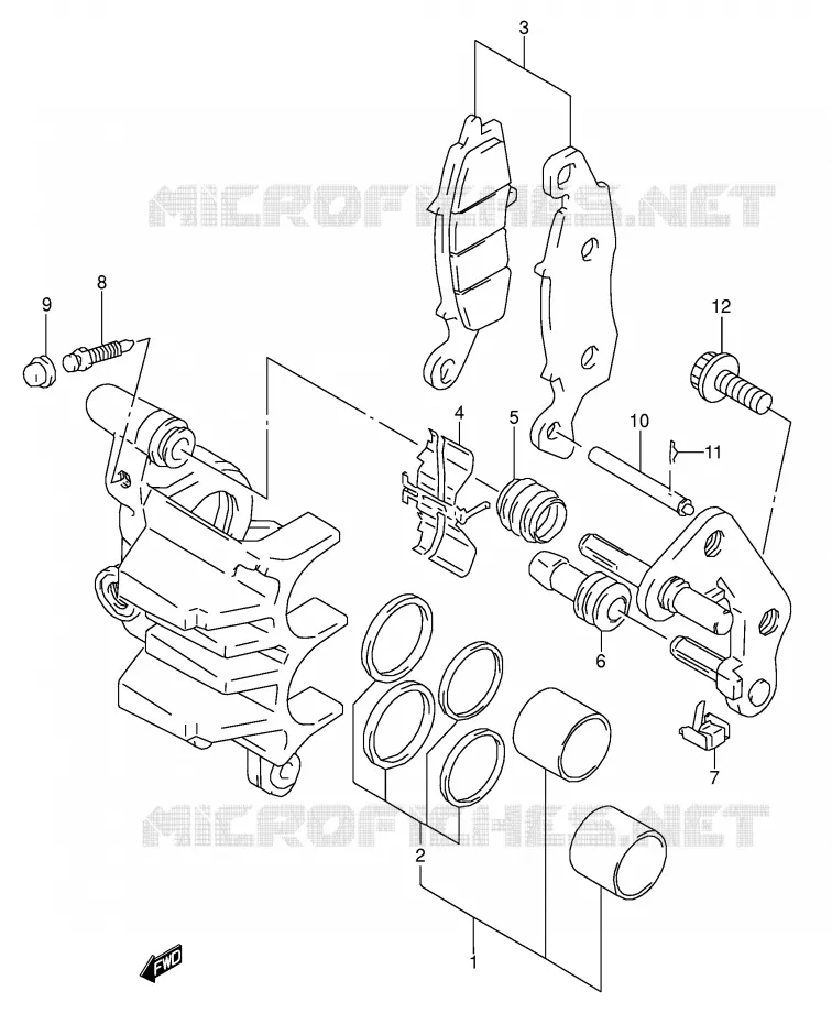 FRONT CALIPER (MODELE T) Suzuki MOTO 500 GS-E 1995  GS500EUS(E2)