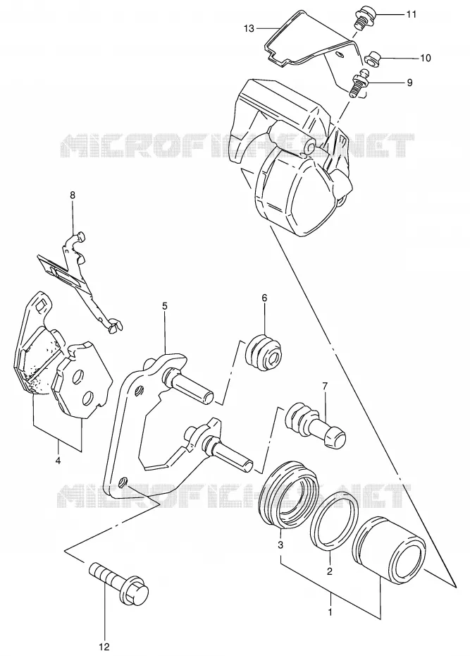 FRONT CALIPER (MODELE Z) Suzuki MOTO 125 GN 1983  GN125ED(E1)