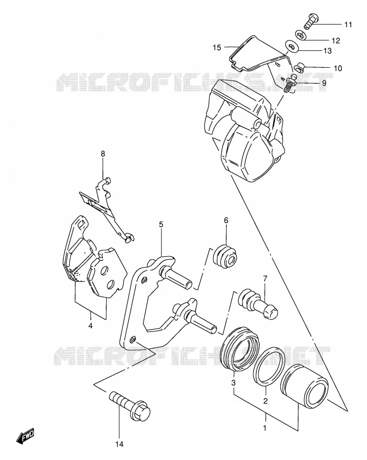 FRONT CALIPER (MODELE Z) Suzuki MOTO 125 GS 1991  GS125ESM(E1)