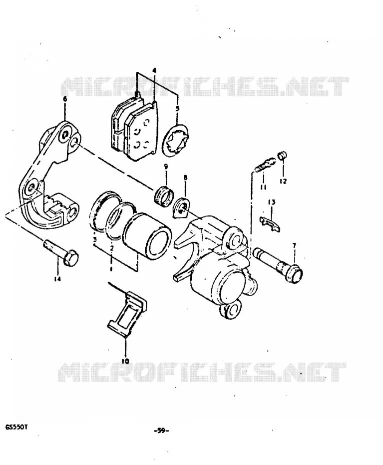 FRONT CALIPER (SIMPLE DISQUE) Suzuki MOTO 550 GS 1980  GS550T(T)