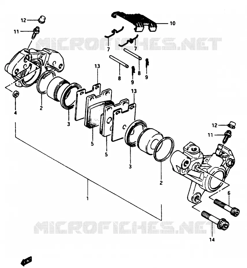 FRONT CALIPER Suzuki MOTO 1100 GSX-E 1986  GSX1100EG(E/F/G)