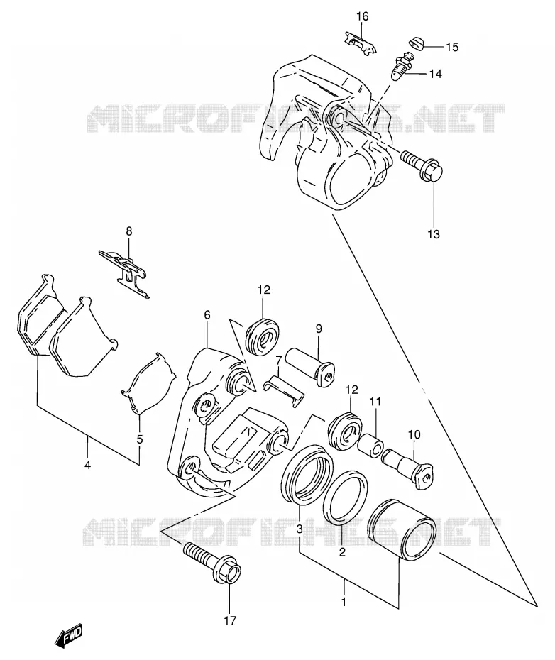 FRONT CALIPER Suzuki MOTO 250 GN 1988  GN250J(E2)