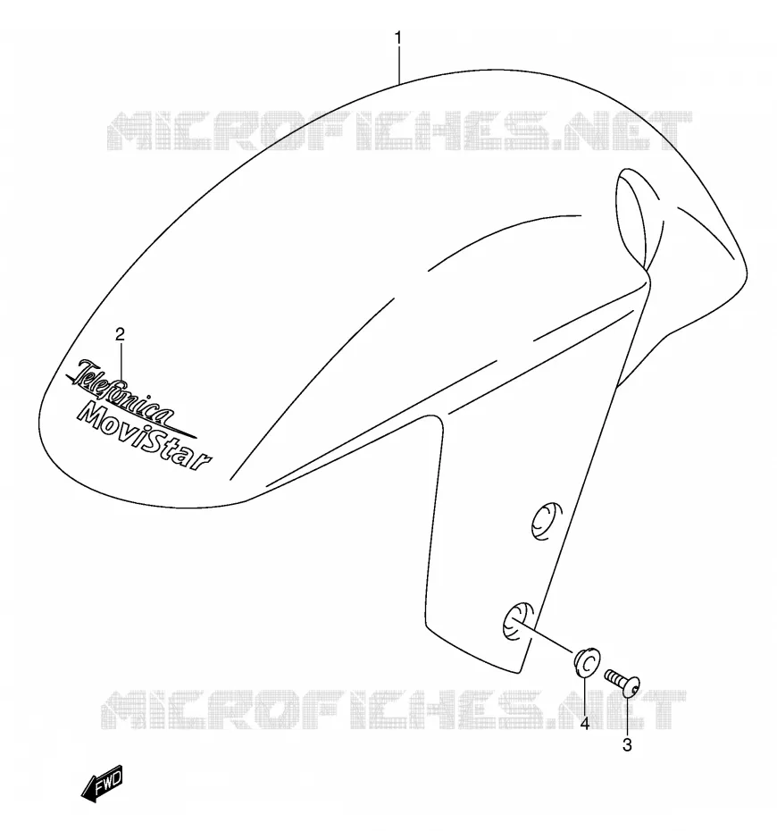 FRONT FENDER (MODELE K2 FOR YC2) Suzuki MOTO 600 GSX-R 2003  GSX-R600K3(E2)