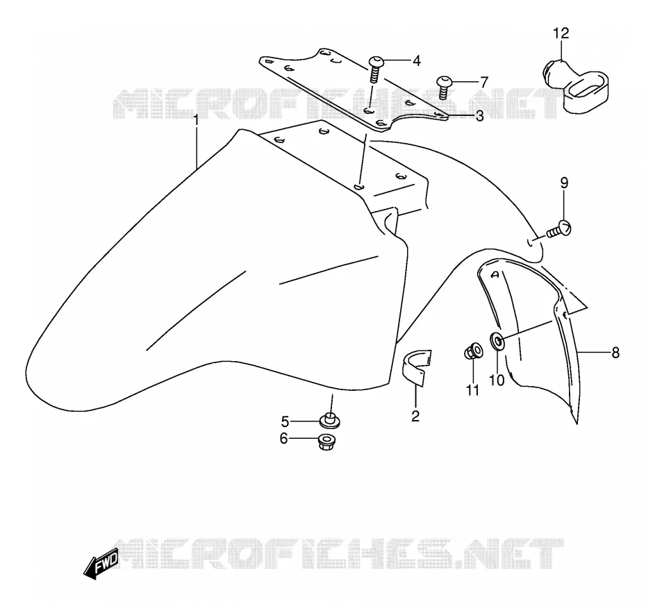 FRONT FENDER (MODELE T) Suzuki MOTO 500 GS-E 1992  GS500EUN(E2)