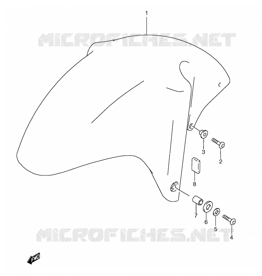 FRONT FENDER (MODELE V/W/X) Suzuki MOTO 600 GSX-R 1997  GSX-R600V(E2)