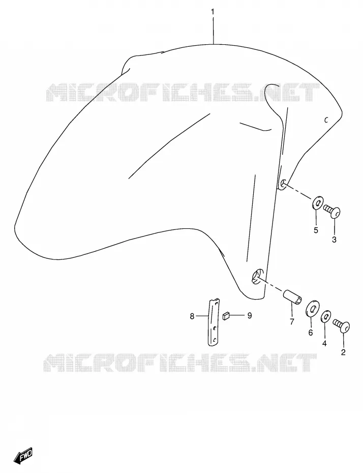 FRONT FENDER (MODELE W/X) Suzuki MOTO 750 GSX-R 1999  GSX-R750X(E2)