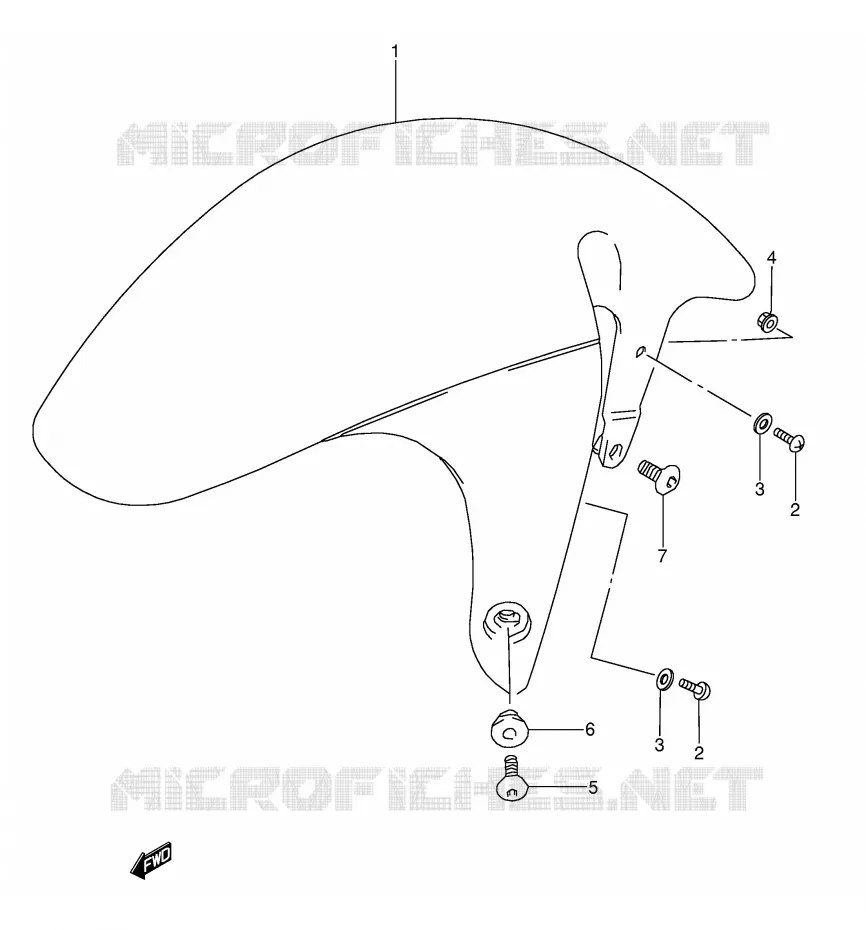 FRONT FENDER Suzuki MOTO 1100 GSX-R 1996  GSX-R1100WT(E28)