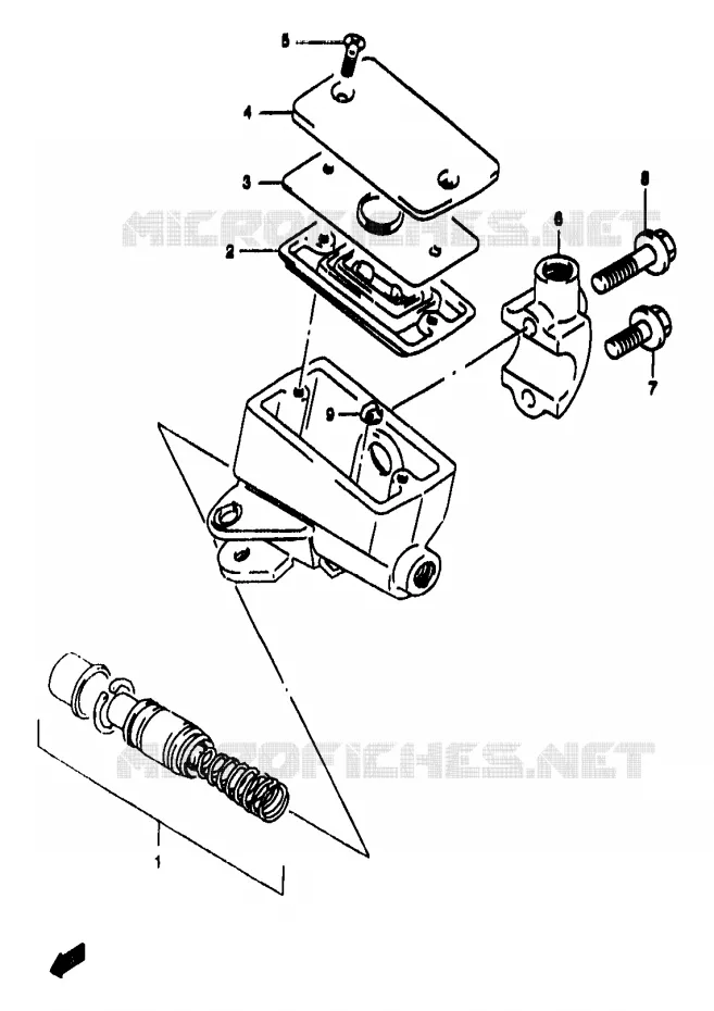 FRONT HOOFDREMCILINDER (GSF1200SAV/SAW/SAX/SAY) Suzuki MOTO 1200 BANDIT 1996  GSF1200ST(T/V/W/X/Y)