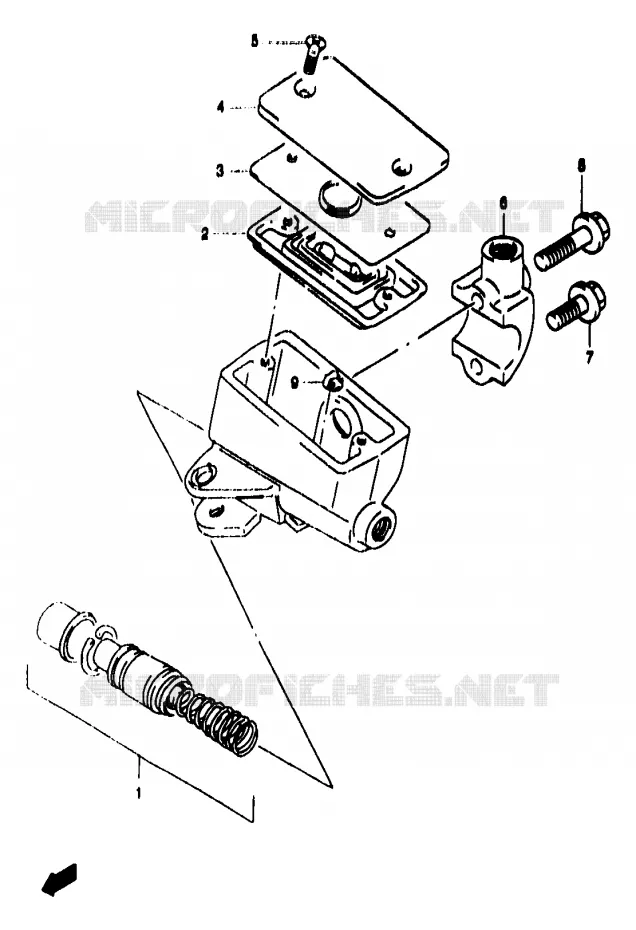 FRONT HOOFDREMCILINDER (GSF1200T/V/W/X/Y/ST/SV/SW/SX/SY) Suzuki MOTO 1200 BANDIT 2000  GSF1200SY(T/V/W/X/Y)