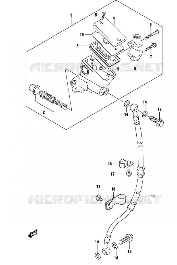 FRONT HOOFDREMCILINDER (MODELE K3) Suzuki MOTO 500 GS-F 2004  GS500FUK4(P19)