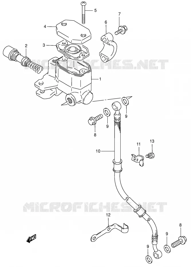 FRONT HOOFDREMCILINDER Suzuki MOTO 125 GN 1998  GN125EW(E28)