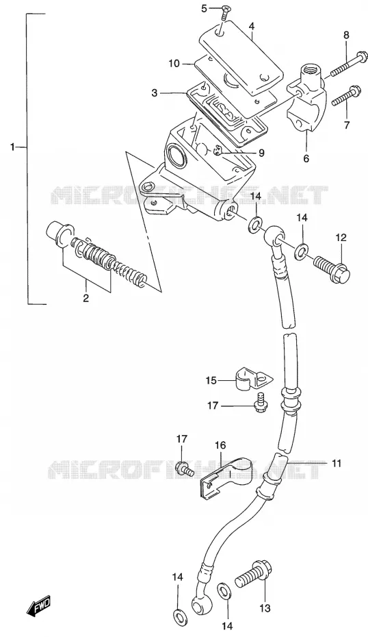 FRONT HOOFDREMCILINDER Suzuki MOTO 500 GS-E 2003  GS500HK3(P19)