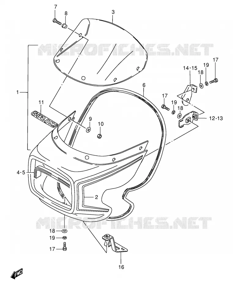 FRONT KUIP (GS125ESD) Suzuki MOTO 125 GS 1991  GS125ESM(E1)