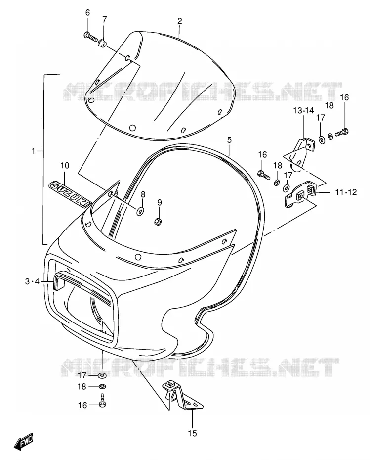 FRONT KUIP (GS125ESZ) Suzuki MOTO 125 GS 1983  GS125ESD(E1)