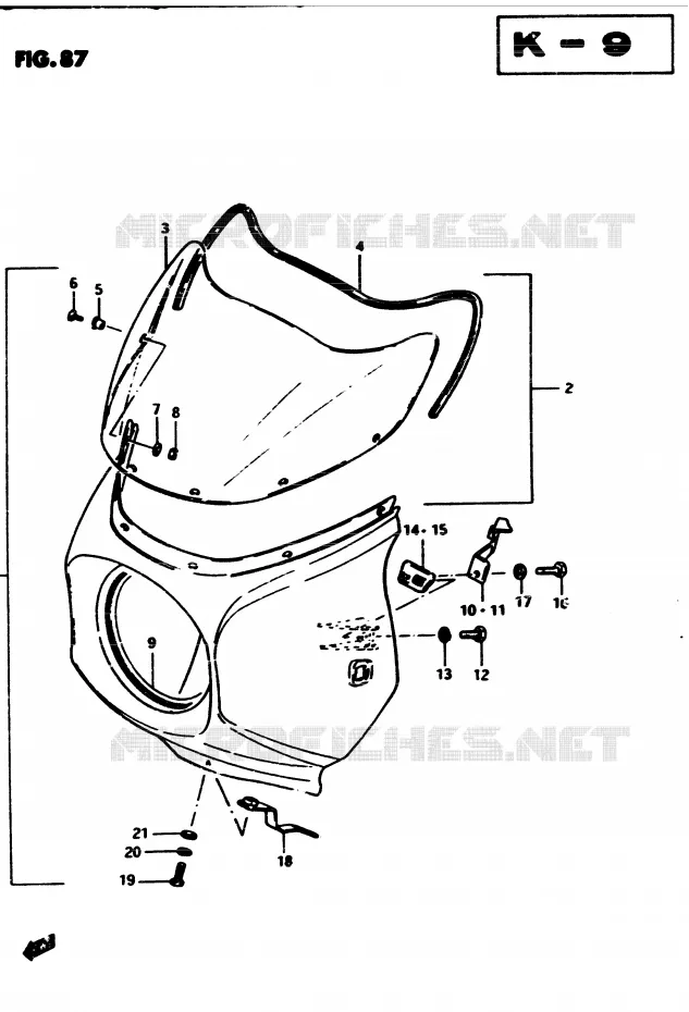 FRONT KUIP (GS450SZ E6, E24, E34, E39) Suzuki MOTO 450 GS 1982  GS4502(2/Z/D)